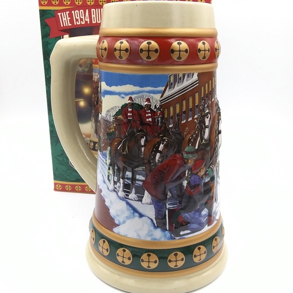 Vtg ‘94 Budweiser holiday stein collection, hometown holiday by Bud Kemper - Picture 7 of 8